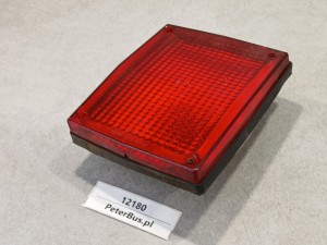 Lampa tylna AUTOSAN Lider, Ramzes czerwony klosz, ZEM nr 105 7R02803, wymiary 15 cm x 17 cm, światło tył 