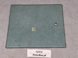 Szyba autobusowe bezpieczna, hartowana wymiary  23,5 x 21 cm, przesuwana, boczna, z otworem na uchwyt