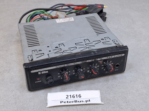 21616, Wzmacniacz autobusowy Powered Mixer Bus, panel sterowania dźwiękiem Eltra PMB 2x50B, radio, video, mikrofon  - GWARANCJA 100% sprawności, 12V  (6).jpg