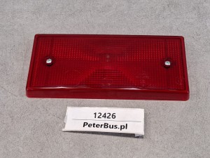 Klosz lampy prostokątnej HELLAP21W, 0221406, czerwony, tył, tylny klosz, wymiary 8,5 x 19,5 cm - NOWY