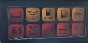 Kontrolki ostrzegawcze świetlne deski rozdzielczej IRISBUS, KAROSA, AXER, RECREO poziom płynu, poziom oleju, paliwa, ładowanie, tacho