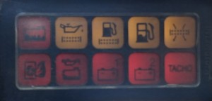 Kontrolki ostrzegawcze świetlne deski rozdzielczej IRISBUS, KAROSA, AXER, RECREO poziom płynu, poziom oleju, paliwa, ładowanie, tacho