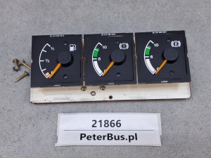 3 wskaźniki TEMSA SAFARI, MAN, wskaźnik paliwa 88 233 089 0016, wskaźnik ciśnienia powietrza 88 233 089 0025, 88 233 089 0026, 3 zegary