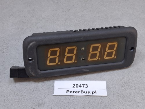 20473, Zegar autobusowy wyświetlający czas, ELLAMP 4991054, TEMSA SAFARI, kostka 4 PINy, widoczne pęknięcie na środku zegara (5).jpg