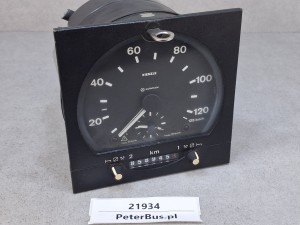 Tachograf analogowy Mannesmann VDO Typ 1318.27, na kluczyk, 24V, kwadratowy przód, rok 2000, nr 85 27 101 6412, na tarczkę
