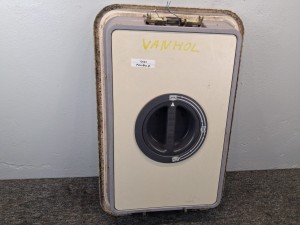 Luk dachowy VAN HOOL 915 TL, oryginał, pokrętło do otwierania od wewnątrz, wyjście ewakuacyjne, wymiary zewnętrzne 93,5 x 60 cm, wym. wewnętrzne 78 x 50 cm