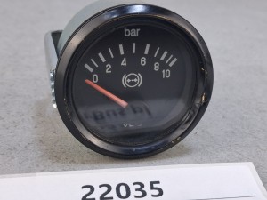 Wskaźnik ciśnienia układu pneumatycznego, VDO nr 350 040 011, dwie wsuwki, 10 bar, Autosan Ramzes, nr 350040011, BOVA Futura EURO 3, 10-184 OHM, 24V, zakres skala 0-10 bar 