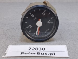 Wskaźnik ciśnienia układu pneumatycznego, SETRA S 315, IVEKA 12 bar, nr 634 060 1028, nr 7.721.029.000, typ 634.060.1028