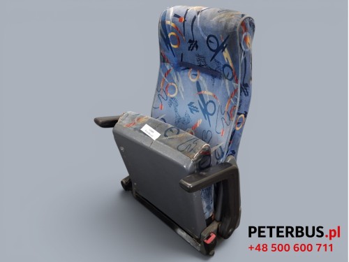 12689, Fotel pilota, drugiego kierowcy AUTOSAN Cezar, Lider, składane siedzisko, dwa podłokietniki, używany (1).jpg