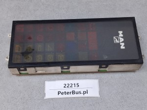 Zestaw kontrolek deski rozdzielczej, pulpitu autobusu MAN, kontrolki informacyjne, ostrzegawcze, 81.25210.6074, nr 231.105/007/002
