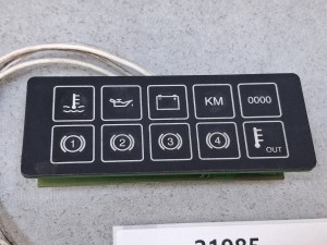 Panel kontrolek deski rozdzielczej autobusu EOS 920918576, nr AP1876, nr ACL-QC 985196, wtyczka 4 PINY, nr PR1350, kontrolki ostrzegawcze temperatury, oleju, ładowania, ciśnienia układu hamulcowego
