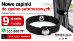 Zapinki do zasłon, uchwyt, obejma, zapinka na jedną zasłonę autobusową - NOWA - wytrzymała, trwała, KOLOR CZARNY - pojedyncza 