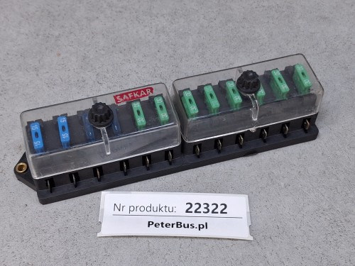 22322, Deska, rozdzielnia, tablica bezpieczników SAFKAR, TEMSA Opalin 9, dla 12 bezpieczników, zabezpieczona obudową (4).jpg