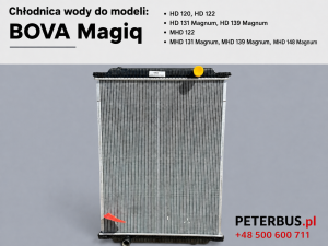 Chłodnica wody BOVA Magiq HD, MHD oraz Magnum, EURO 3, silnik DAF, NOWA