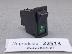 Klawisz, włącznik, przycisk ogrzewania i klimatyzacji, nawiewu, symbol spirali i wiatraka, BOVA Futura EURO 2, nr 511.094, 10 PINów