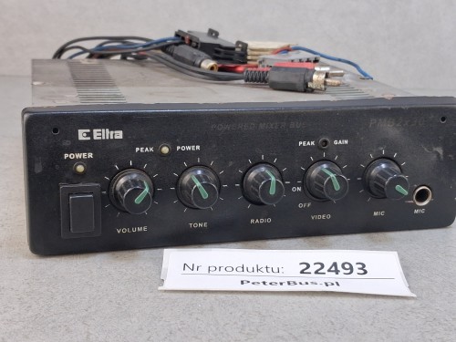 22493, USZKODZONY Wzmacniacz autobusowy, panel sterowania dźwiękiem Eltra PMB 2x30B, radio, video, mikrofon,  wyjście na mikrofon - UWAGA - uszkodzony (7).jpg
