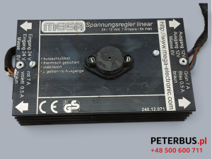 Liniowy regulator napięcia MEGA nr 240.12.071, parametry 24V na 12V, 7A, moc 84W