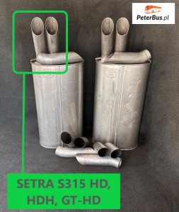 Rury wydechowe tłumika, wyloty SETRA S315 HD, HDH, GT-HD, EURO 2