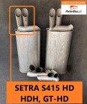 Rury wydechowe tłumika, wyloty SETRA S415 HD, HDH, GT-HD