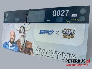 Szyba tylna MAN Lions City, oryginał, wymiary szerokość 208,5 x 99,5 cm wysokści
