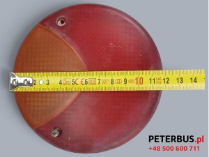 Klosz lampy tylnej BOVA Futura EURO 4, TEMSA Opalin 9, z kierunkowskazem, średnica 12 cm , mocowany na 3 śruby, HELLA nr 9803, klosz łączony 