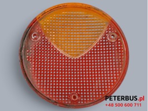 Klosz lampy tylnej BOVA Futura EURO 4, TEMSA Opalin 9, z kierunkowskazem, średnica 12 cm , mocowany na 3 śruby, HELLA nr 9803, klosz łączony 
