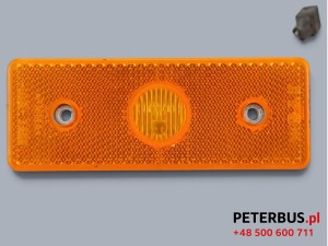 Obrysówka 24V pomarańczowa autobusu, montowana na klapie kufra, 24V, wymiary 11,5 x 4,5 cm 