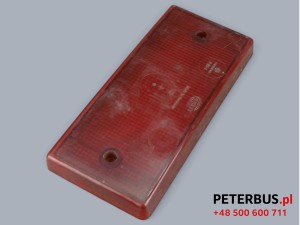 Klosz tylny czerwony nr 0018421R38, P25-1, HELLA wymiary 8 x 19 cm, klosz czerwony, tylne światło, Van Hool 