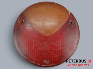 Klosz lampy tylnej BOVA Futura EURO 4, TEMSA Opalin 9, z kierunkowskazem, średnica 12 cm, mocowany na 3 śruby, HELLA nr 9803, klosz łączony