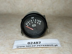 Wskaźnik ciśnienia układu pneumatycznego, VDO nr 350 040 011, dwie wsuwki, 10 bar