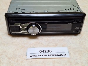 Radio autobusowe JVC KD-R311, odtwarzacz CD, wyjście AUX, wraz z okablowaniem