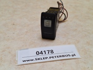 Klawisz, przycisk, włącznik podgrzewania lusterek autobusu BOVA Futura EURO 3, FHD, FLD, US PAT 5105059