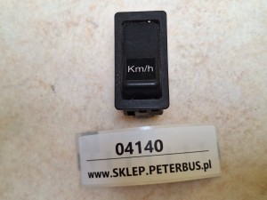 Klawisz, włącznik, przycisk pulpitu autobusu z symbolem Km/h, nr 4570 12