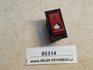 Klawisz, włącznik świateł awaryjnych, DAV nr 24 602, czerwony klawisz z symbolem trójkąta