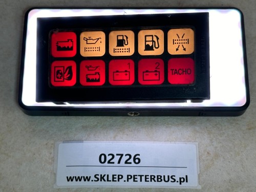 02726, Wyświetlacz IRISBUS AXER, kontrolki ostrzegawcze i informacyjne pulpitu, 10 kontrolek (TACHO, ładowanie baterii, poziom oleju, poziom paliwa, poziom płynu0) (2).jpeg