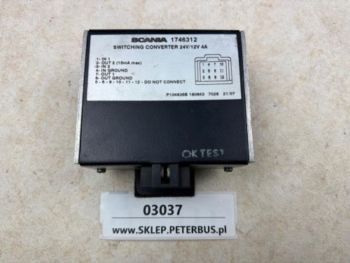 03037, Konwerter przełączający SCANIA 1746312, Switcing converter 24V12V 4A (4).jpeg