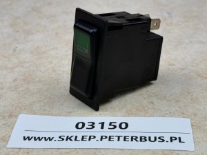 Klawisz, przycisk, włącznik ZWIJANIA rolety przeciwsłonecznej szyby przedniej autobusu BOVA Futura EURO 2, nr 511.059