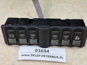 Zestaw klawiszy deski rozdzielczej NEOPLAN, VDO 1368.004603001400, rok produkcji 2002, wersja 1.0, włączniki oświetlenia