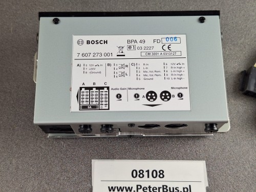 08108, Wzmacniacz autobusowy BLAUPUNKT BOSCH BPA 49, nr 7 607 273 001, wzmacniacz mikrofonu  - NOWY -  (5).jpg