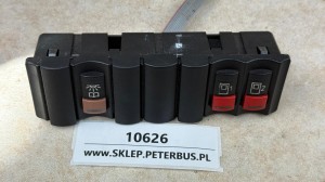 Zestaw klawiszy deski rozdzielczej NEOPLAN, VDO 1368.004603001500, klawisze otwierania drzwi i włącznik oświetlenia nad fotelami pasażerami