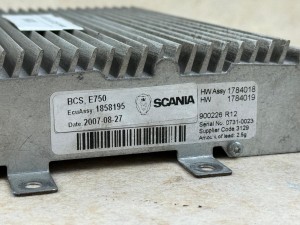 Sterownik SCANIA 2007 rok, BCS E750, EcuAssy 1858195, HW Assy 1784018, HW 1784019, nr 900226 R12