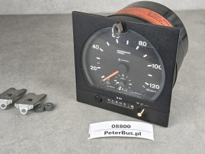 Tachograf Mercedes O550 Integro, VDO Kienzle typ 1318.24, kwadratowy przód, nr 9847 4412, 24V, uchwyty montażowe w zestawie