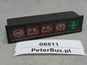 Kontrolki świetlne deski rozdzielczej autobusu, 5 kontrolek DAV, ABS, ładowanie, akumulator, hamulec ręczny