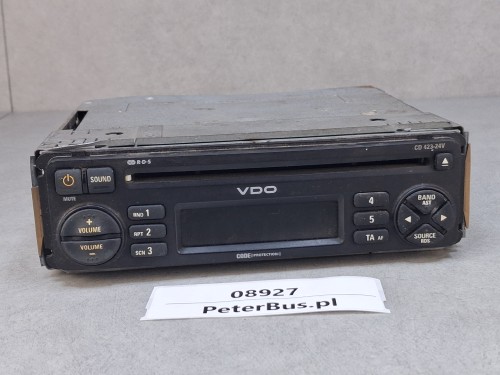08927, Radio autobusowe VDO CD 423-24V, NIESPRWNY odtwarzacz płyt, pozostałe funkcje w pełni sprawne, DC 24CV, VDCD I8320002688 (6).jpg