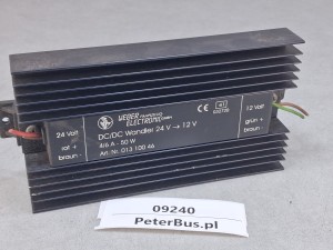 Przetwornica napięcia 24 DC - 12V DC, Weber Wandler4/6A -50 W