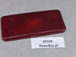 Klosz czerwony lampy nr 11 586 R7, wymiary 18 x 8 cm