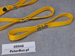 Zapinki, obejmy, uchwyty do zasłon autobusowych - PODWÓJNE - na dwie zasłony, kolor żółty