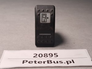 Przycisk, klawisz otwierania - zamykania drzwi tylnych autobusu BOVA EURO 3, FUTURA, symbol drzwi, cyfra 2,  7 PINów 
