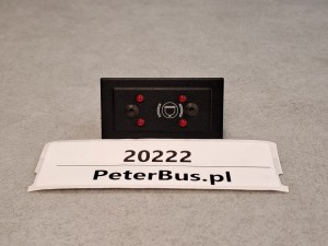Kontrolka, wskaźnik zużycia klocków hamulcowych, na pulpicie autobusu, BOVA Futura FHD FLD, EURO 3 