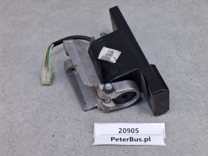 Uchwyt, wspornik mocujący lusterko autobusu VOLVO, ślizg ramienia obrotowego, podłączenie zasilania elektrycznego, wysokość 17 cm 